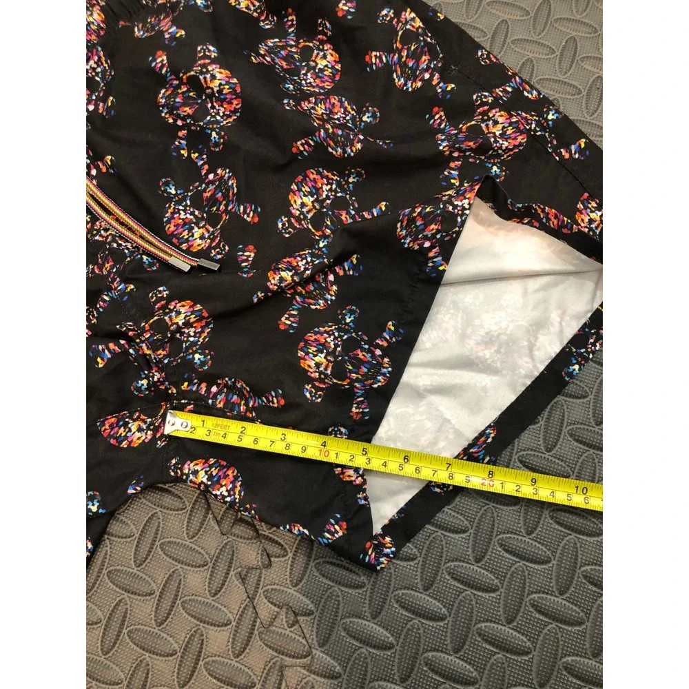 Bugatchi Archer Swim Trunks XXL Black Skull Print Multicolor Board Shorts Casual